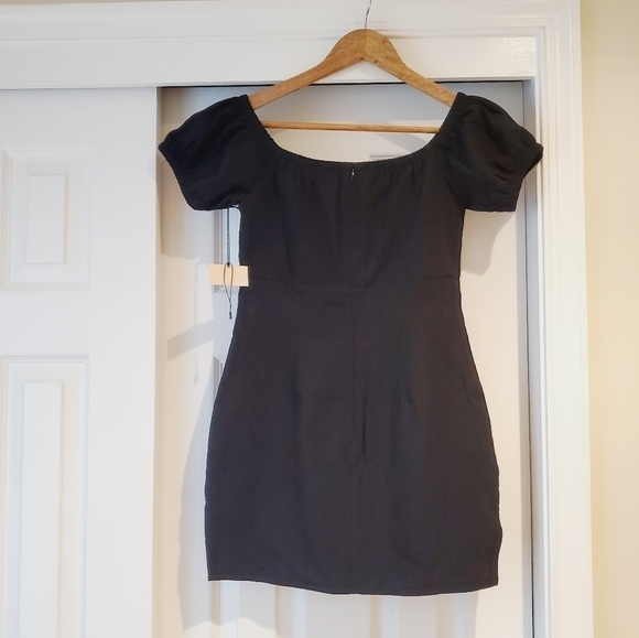 Revolve Superdown Off The Shoulder Black Cotton Mini Dress Size Small - Picture 8 of 10